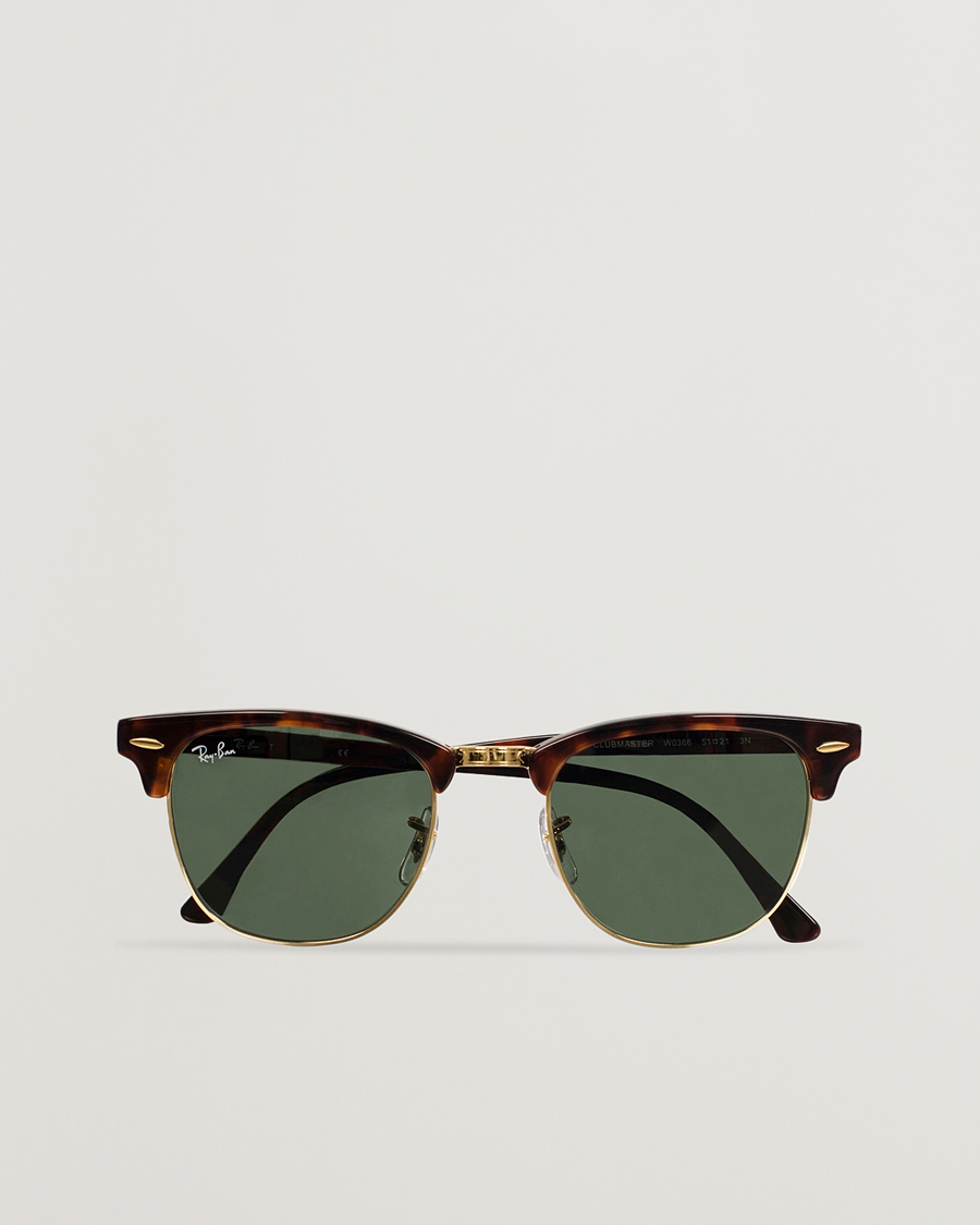 Herr | | Ray-Ban | Clubmaster Sunglasses Mock Tortoise/Crystal Green