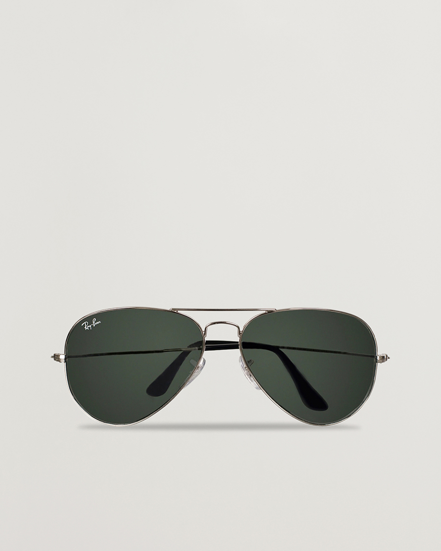 Herr |  | Ray-Ban | Aviator Large Metal Sunglasses Silver/Grey Mirror