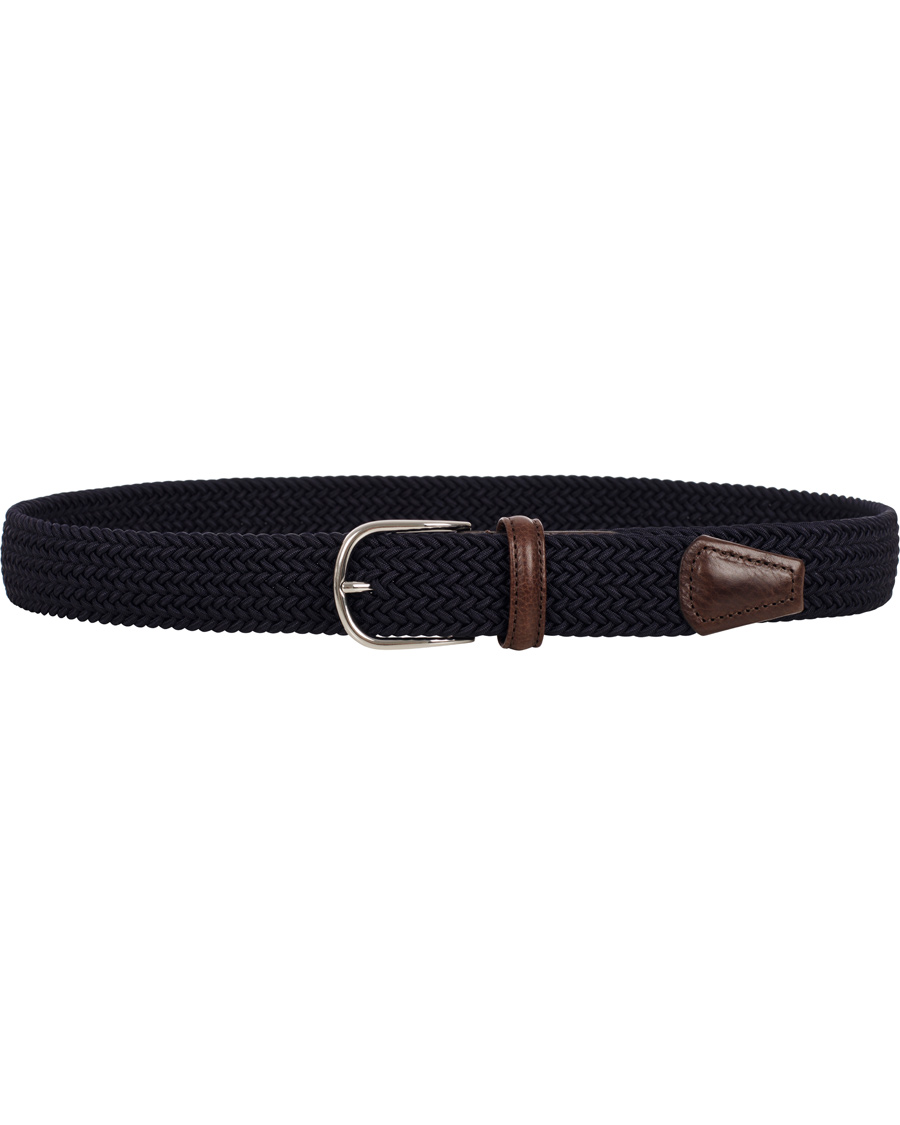 Herr | Anderson's Elastic Textile Belt Navy | Anderson's | Elastic Textile Belt Navy