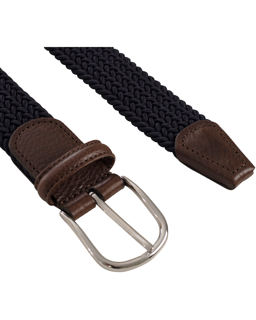 Herr | Anderson's Elastic Textile Belt Navy | Anderson's | Elastic Textile Belt Navy
