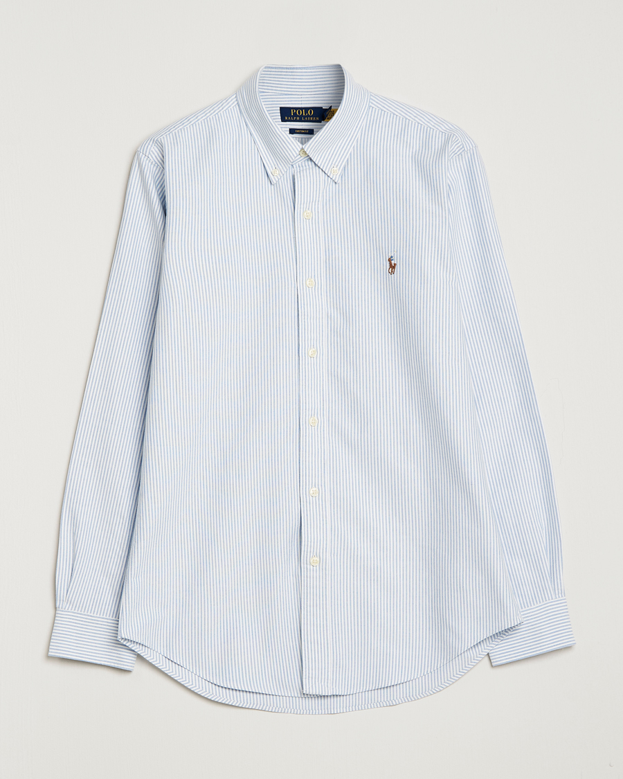 Herr | Skjortor | Polo Ralph Lauren | Custom Fit Oxford Shirt Stripes Blue