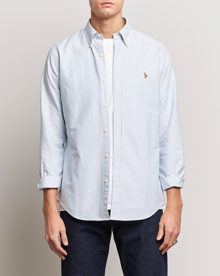 Herr | Casual | Polo Ralph Lauren | Custom Fit Oxford Shirt Stripes Blue