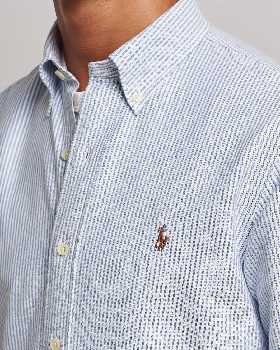 Herr | Skjortor | Polo Ralph Lauren | Custom Fit Oxford Shirt Stripes Blue