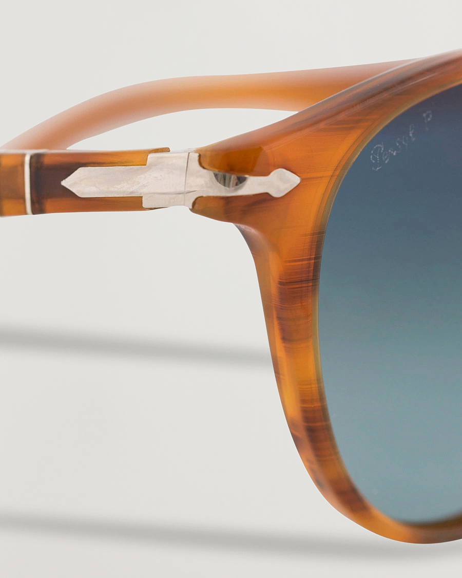 Herr | Persol 0PO3108S Polarized Sunglasses Striped Brown/Gradient Blue | Persol | 0PO3108S Polarized Sunglasses Striped Brown/Gradient Blue
