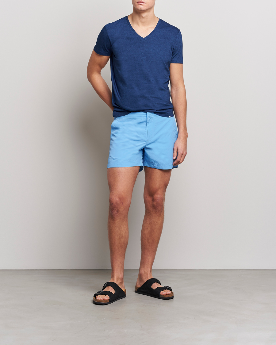 Herr | T-Shirts | Orlebar Brown | OB V-Neck Tee Denim Pigment