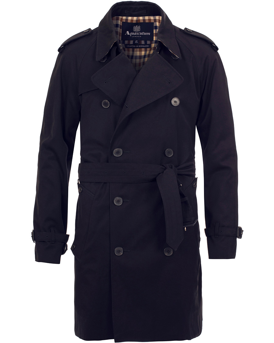Herr | Jackor | Aquascutum | Corby Double Breasted Trenchcoat Navy