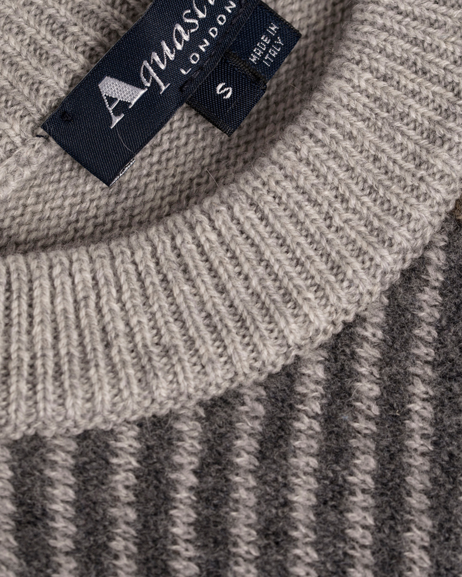 Herr | Tröjor | Aquascutum | Freddie Club Check Intarsia Knit Sweater Vicuna
