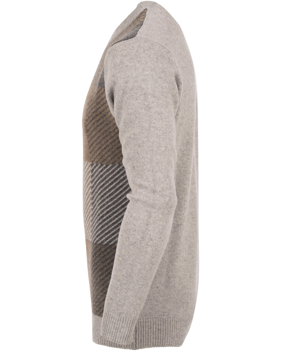 Herr | Tröjor | Aquascutum | Freddie Club Check Intarsia Knit Sweater Vicuna