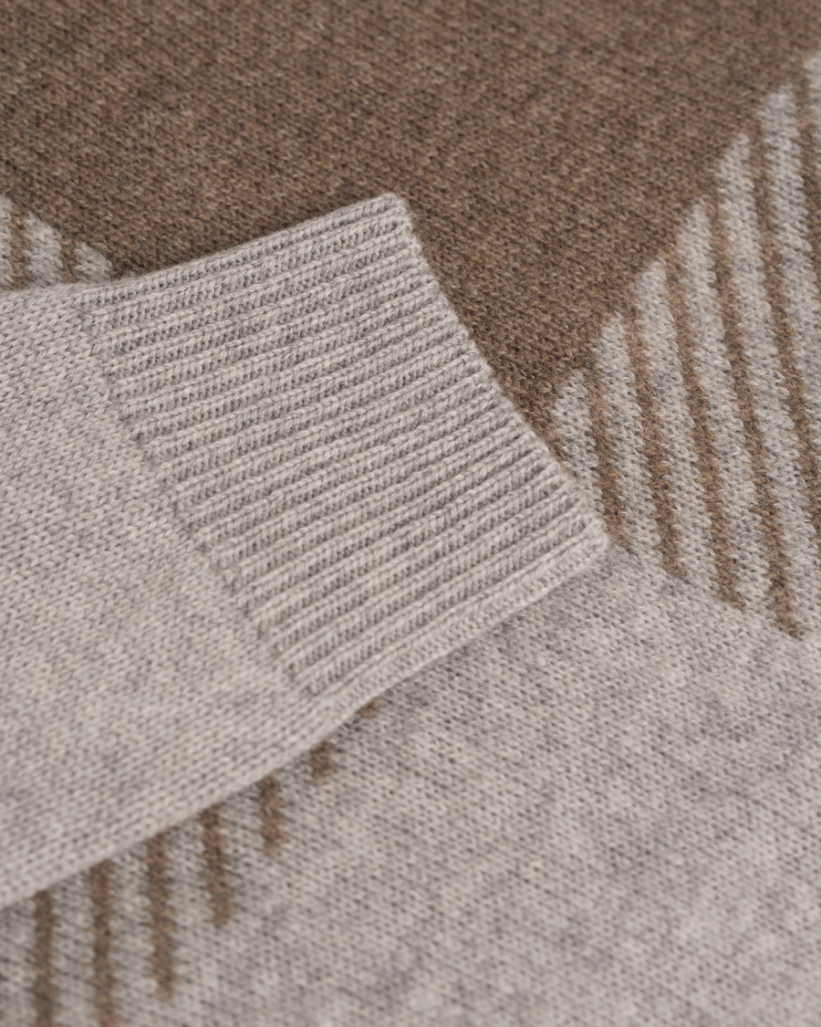 Herr | Tröjor | Aquascutum | Freddie Club Check Intarsia Knit Sweater Vicuna