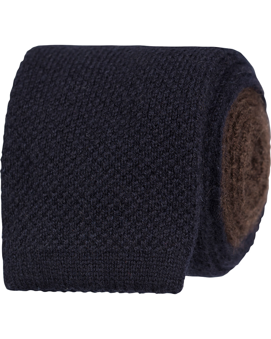 Herr | Oscar Jacobson Knitted Wool/Cashmere Tie 6,5 cm Navy | Oscar Jacobson | Knitted Wool/Cashmere Tie 6,5 cm Navy