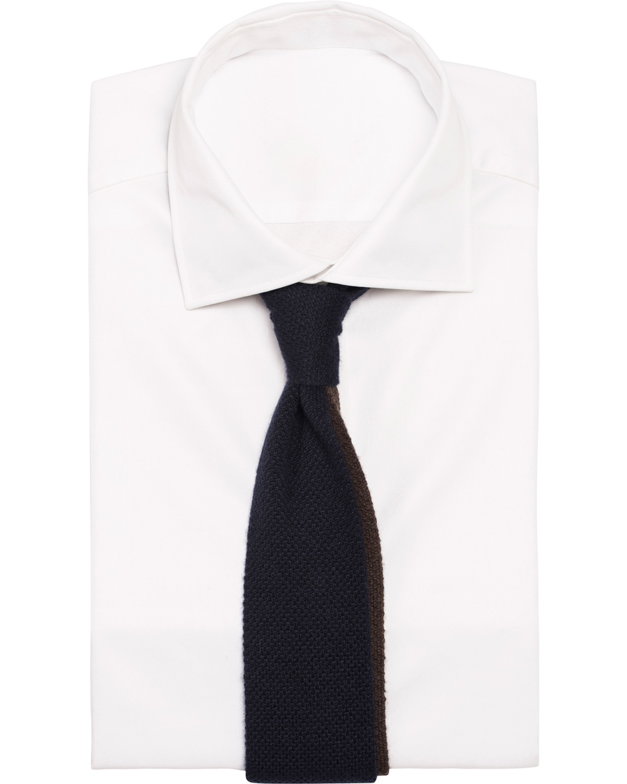 Herr | Oscar Jacobson Knitted Wool/Cashmere Tie 6,5 cm Navy | Oscar Jacobson | Knitted Wool/Cashmere Tie 6,5 cm Navy