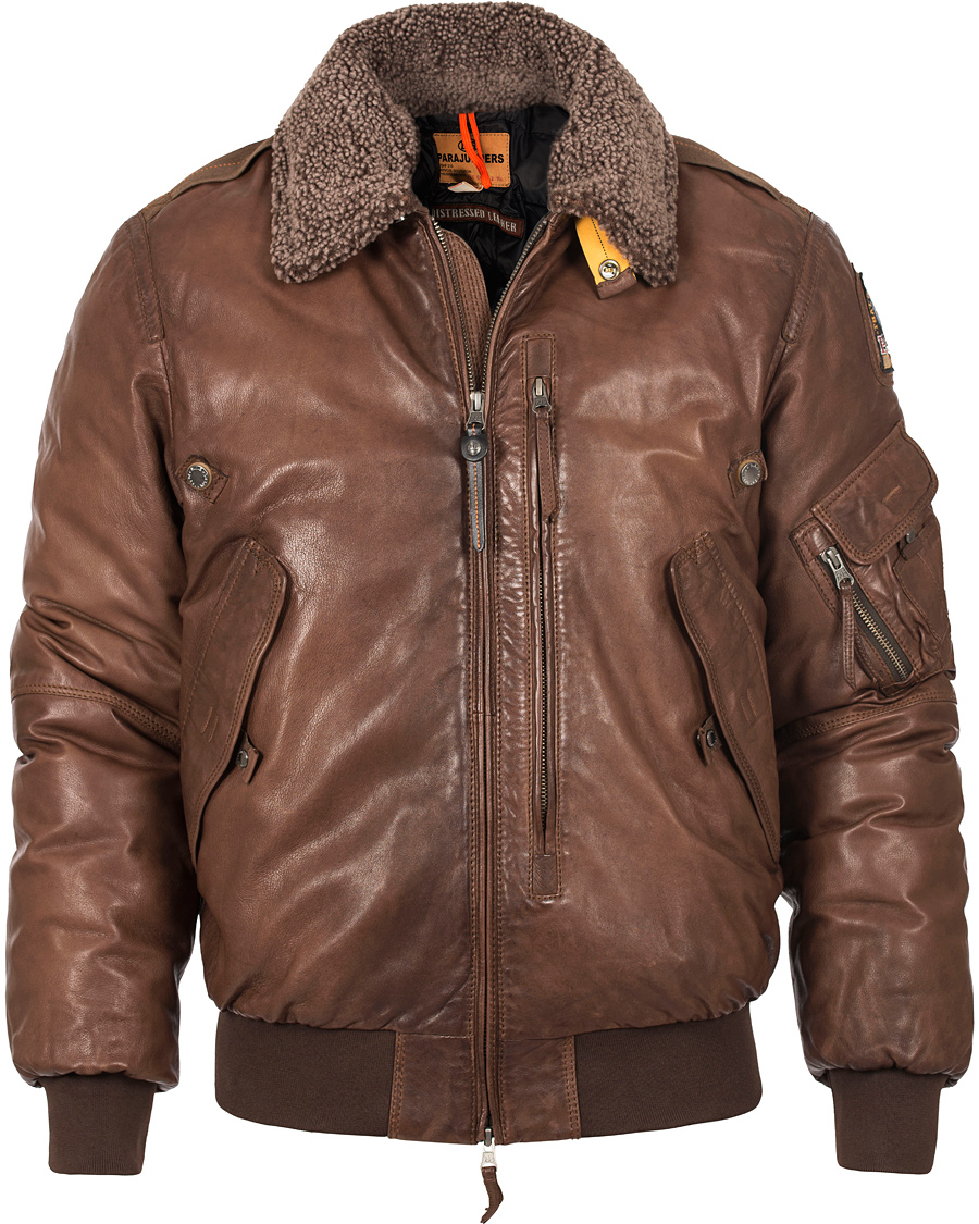 Herr | Jackor | Parajumpers | Josh Distressed Leather Jacket Brown