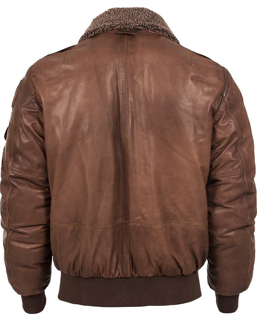 Herr | Jackor | Parajumpers | Josh Distressed Leather Jacket Brown