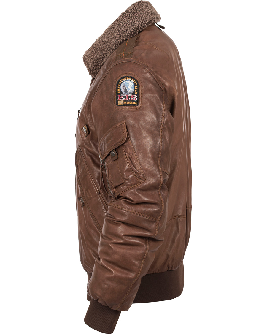 Herr | Jackor | Parajumpers | Josh Distressed Leather Jacket Brown
