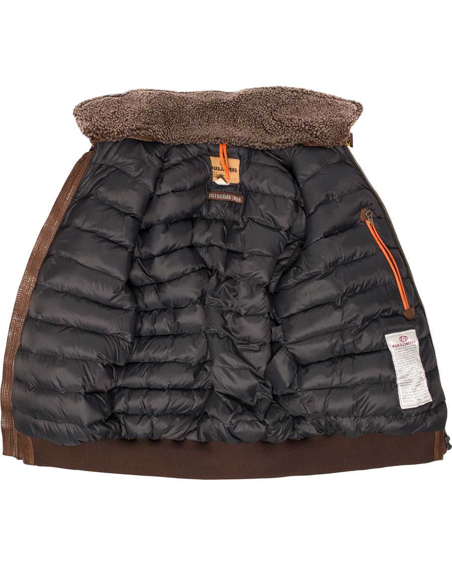 Herr | Jackor | Parajumpers | Josh Distressed Leather Jacket Brown