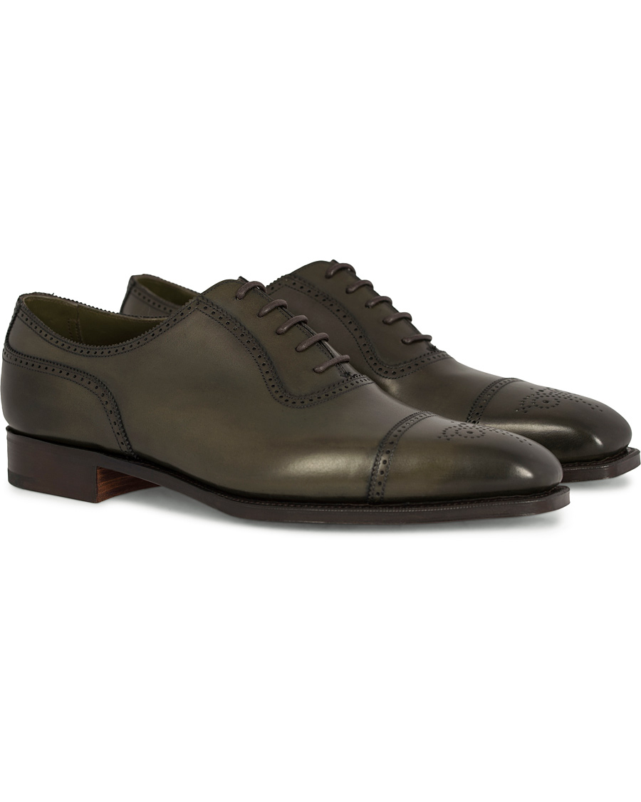 Herr | Edward Green Lichfield II Brogue Olive Antique Calf | Edward Green | Lichfield II Brogue Olive Antique Calf