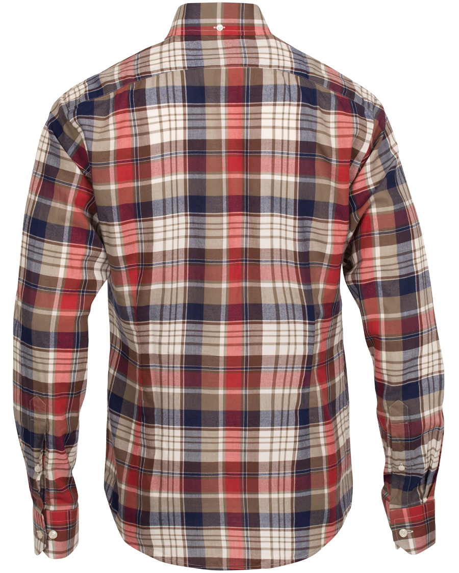 Herr | Skjortor | Eton | Slim Fit Shirt Green Ribbon Flannel Red