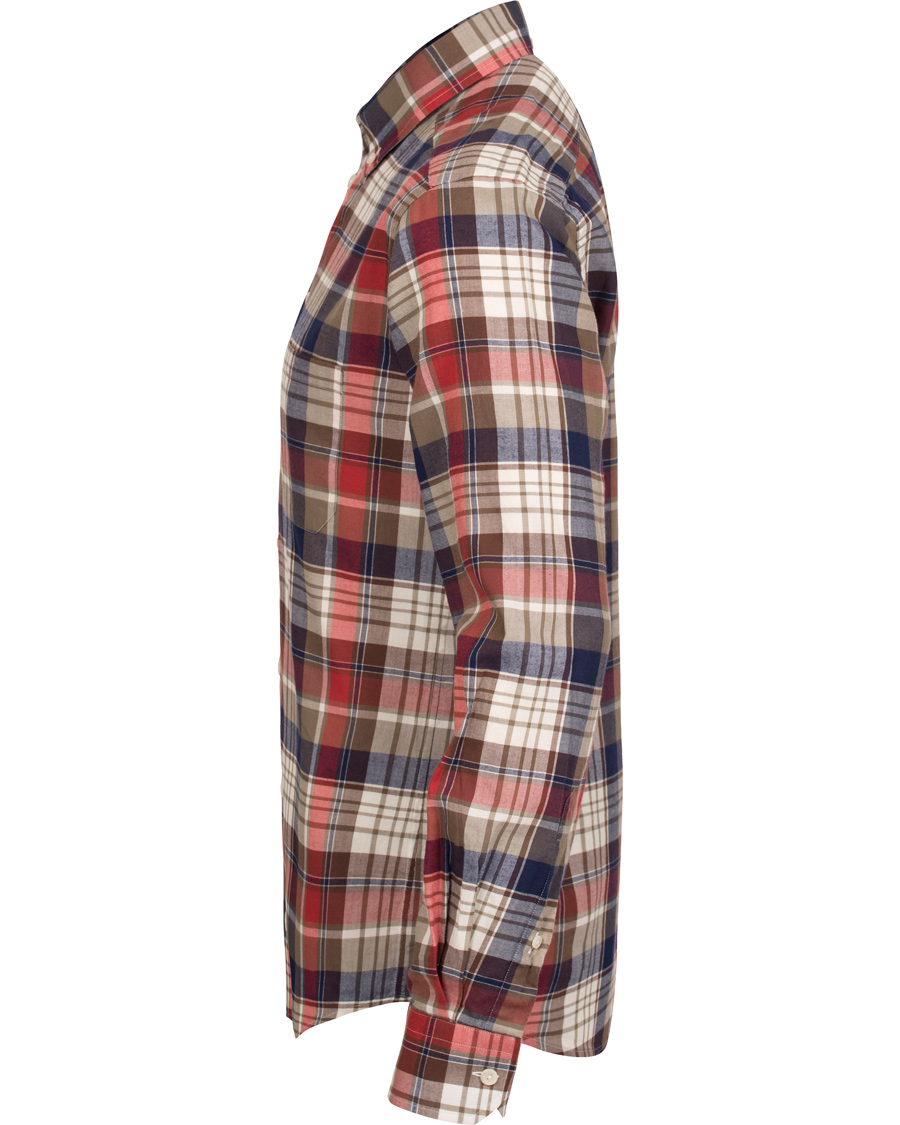 Herr | Skjortor | Eton | Slim Fit Shirt Green Ribbon Flannel Red