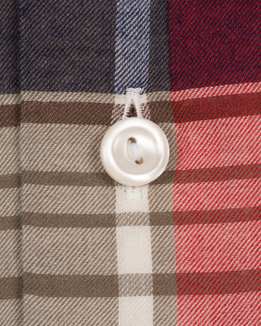 Herr | Skjortor | Eton | Slim Fit Shirt Green Ribbon Flannel Red