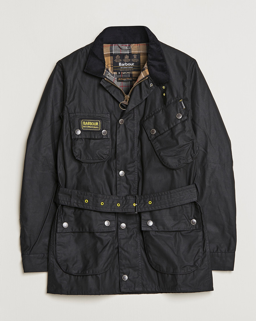 Herr | Jackor | Barbour International | Slim Wax Jacket Black