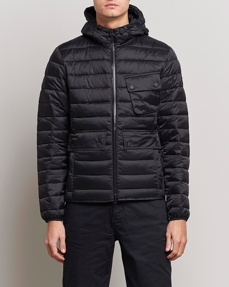 Herr |  | Barbour International | Ouston Hooded Quilt Jacket Black