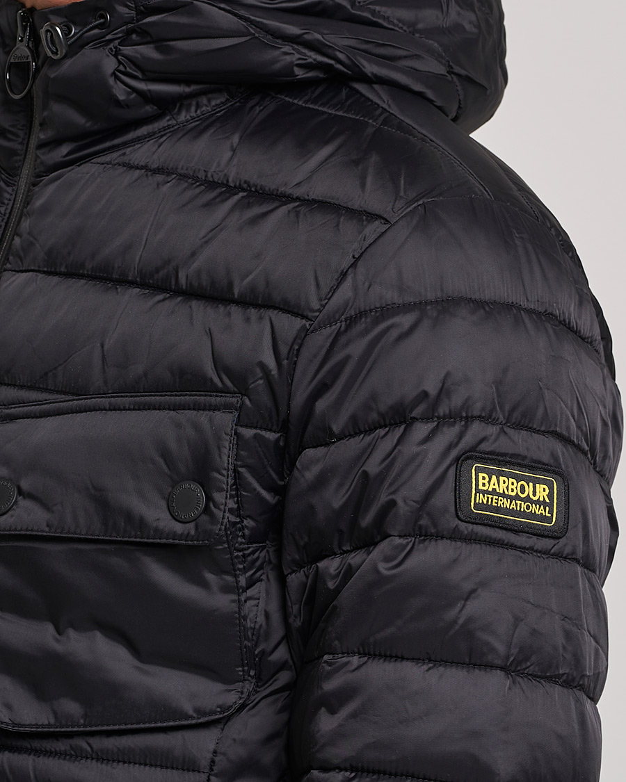 Herr | Jackor | Barbour International | Ouston Hooded Quilt Jacket Black