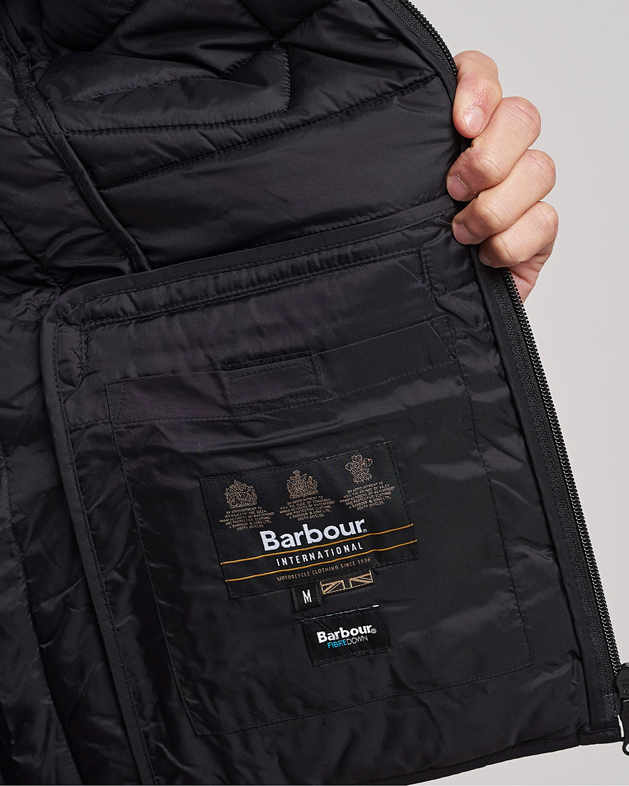 Herr | Jackor | Barbour International | Ouston Hooded Quilt Jacket Black