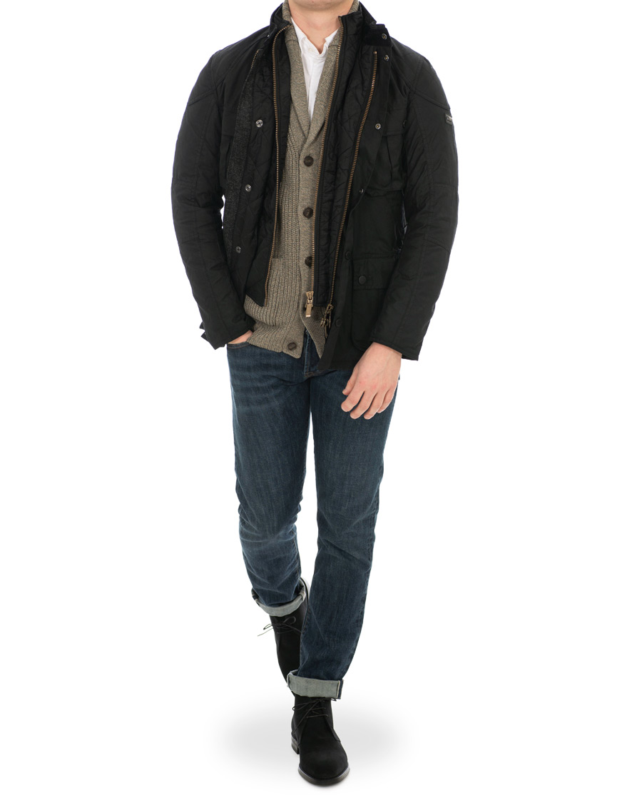 Herr | Jackor | Barbour International | Gauge Wax Jacket Black