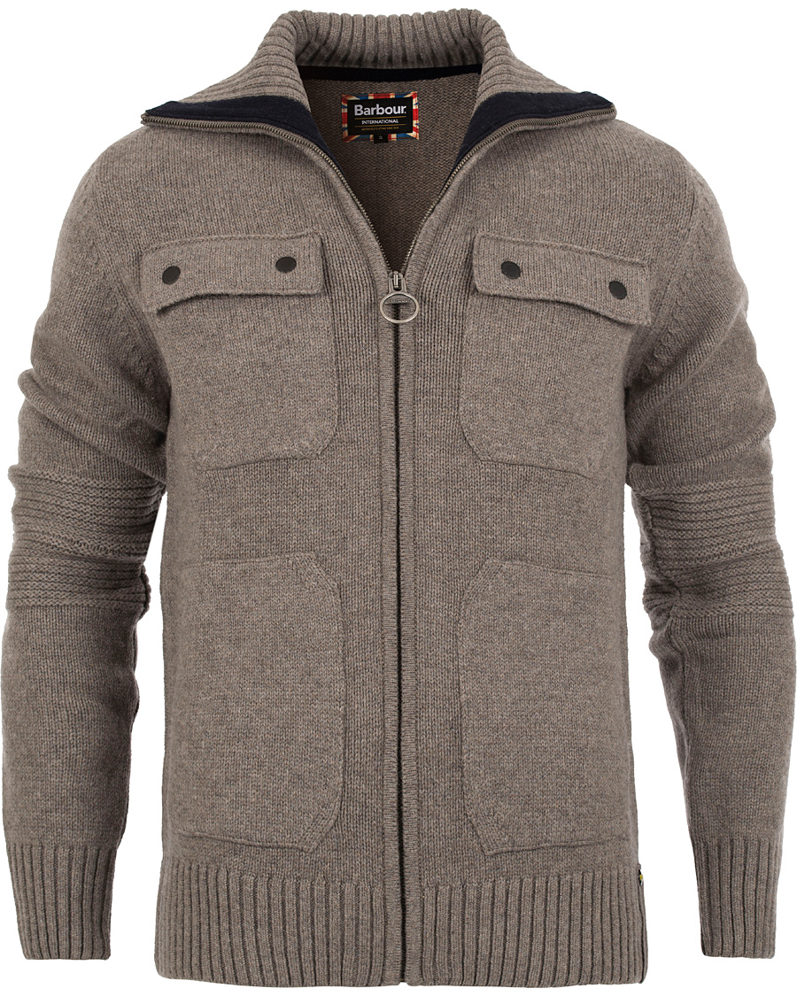 Herr | Tröjor | Barbour International | Burn Full Zip Antique Grey