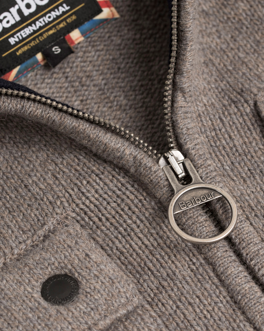 Herr | Tröjor | Barbour International | Burn Full Zip Antique Grey