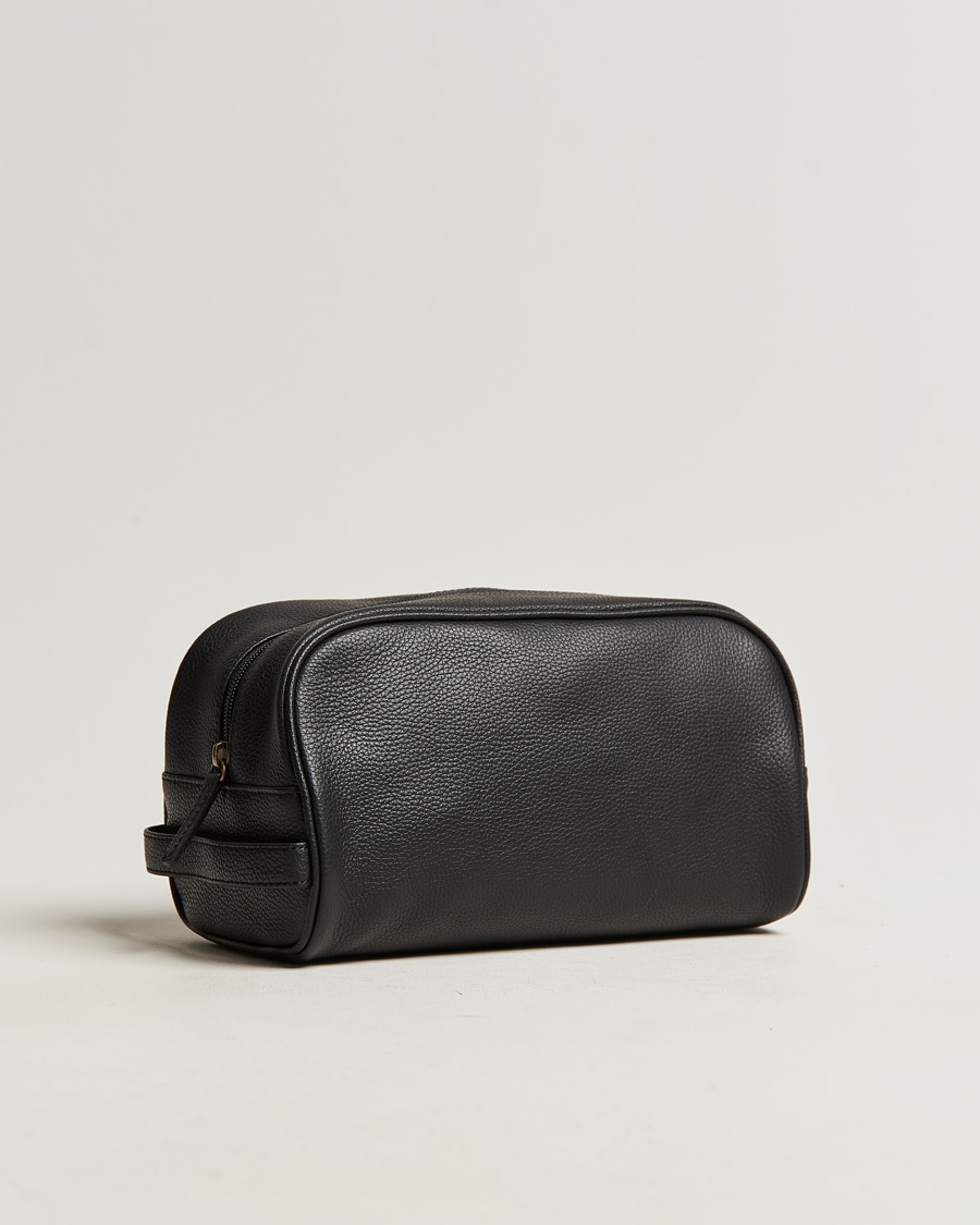 Herr | Barbour Lifestyle Leather Washbag Black | Barbour Lifestyle | Leather Washbag Black