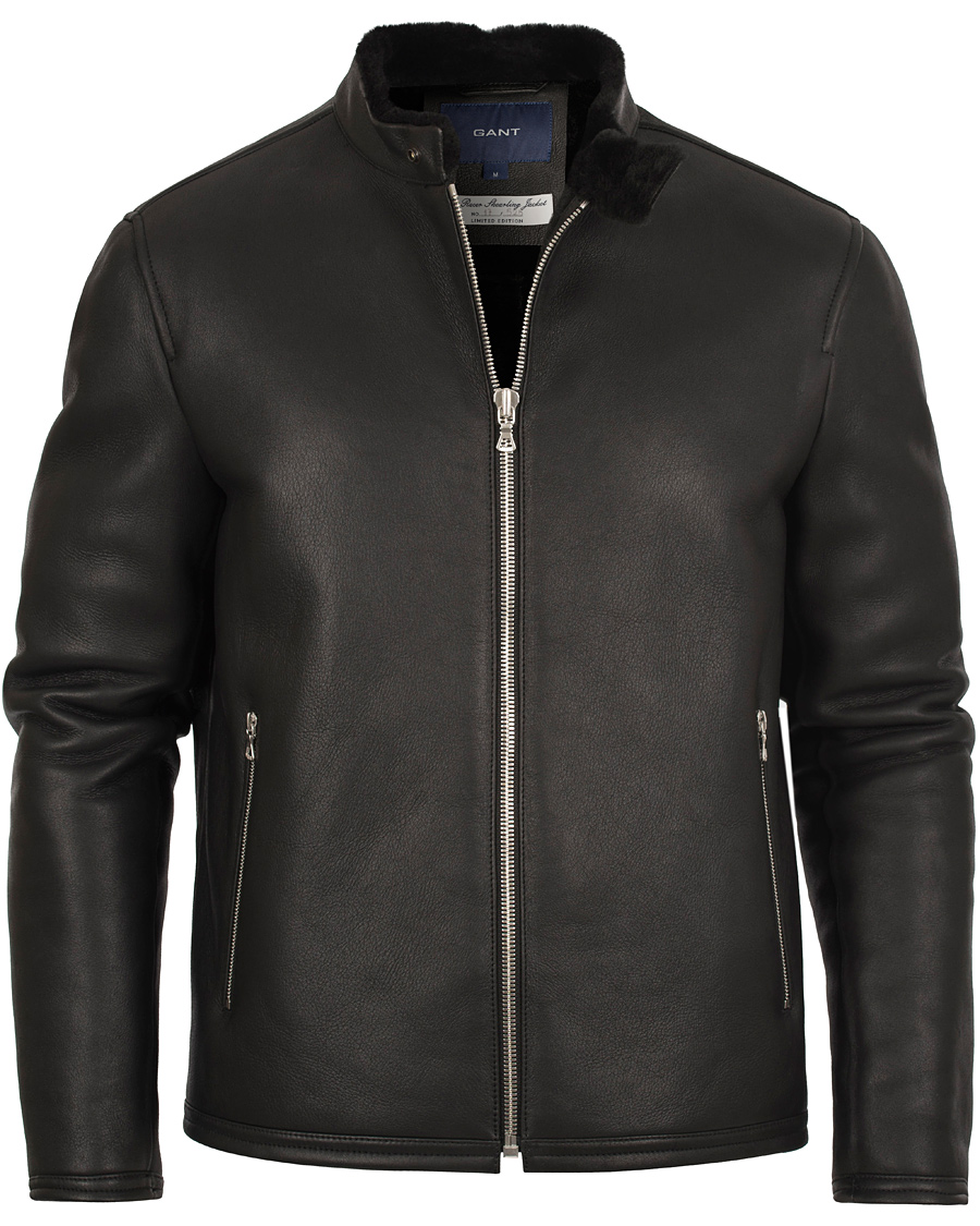 Herr | Jackor | GANT | The Racer Shearling Jacket Black