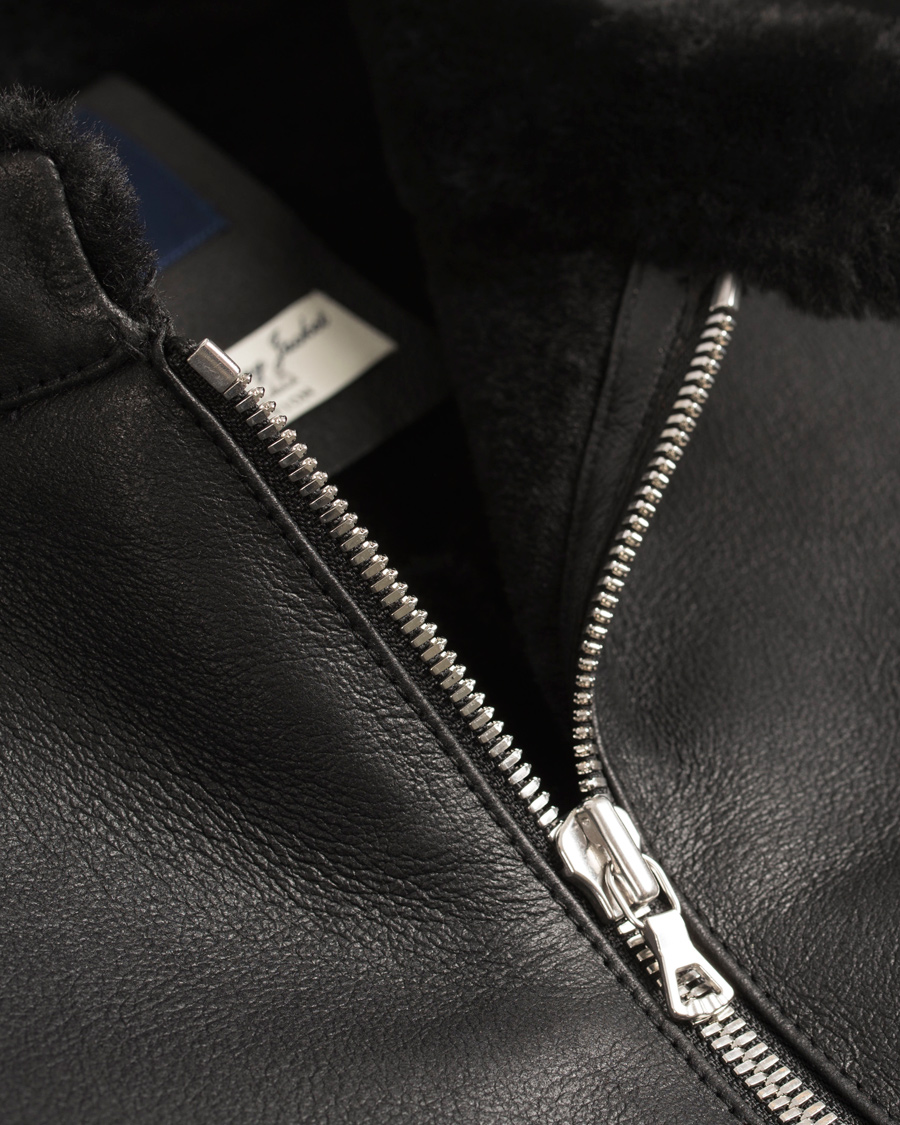 Herr | Jackor | GANT | The Racer Shearling Jacket Black