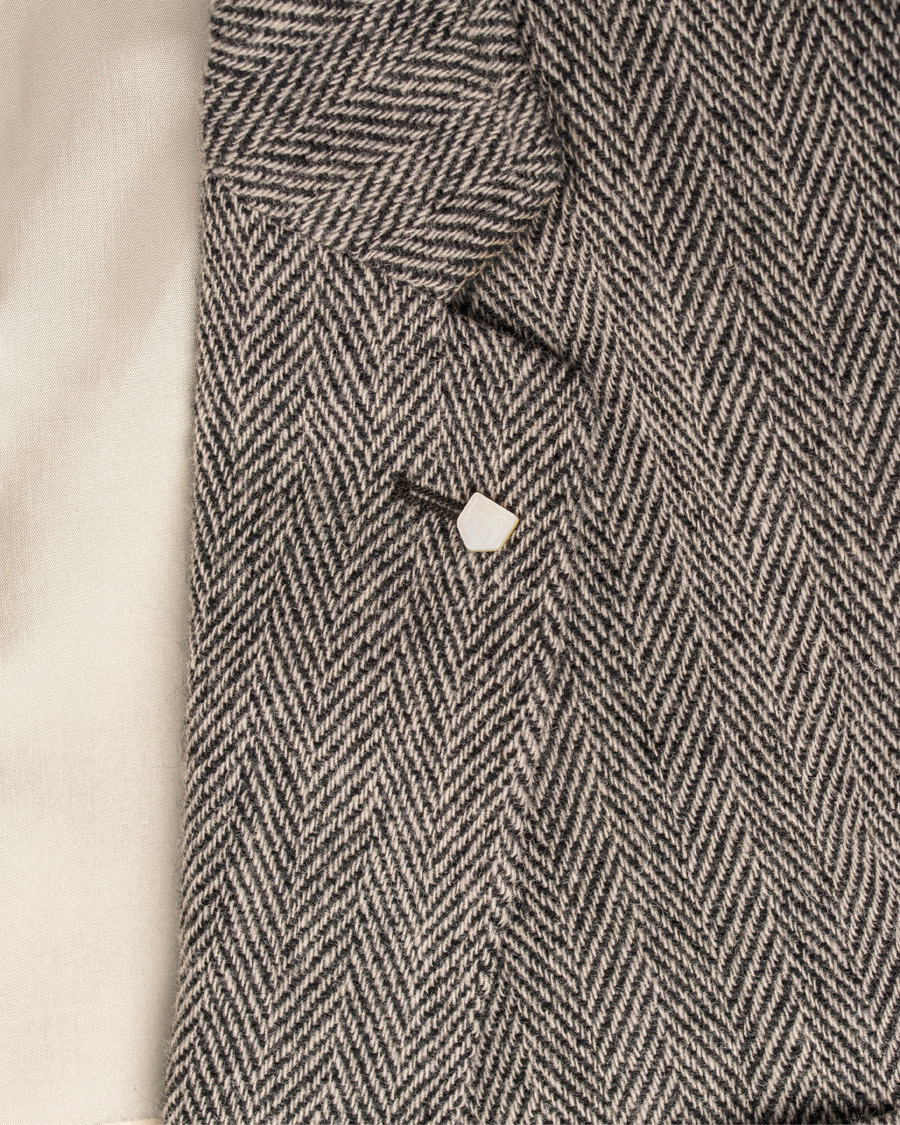 Herr | Kavajer | GANT | The Arcive Herringbone Blazer Antracite Melange