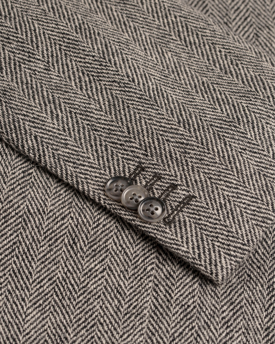 Herr | Kavajer | GANT | The Arcive Herringbone Blazer Antracite Melange