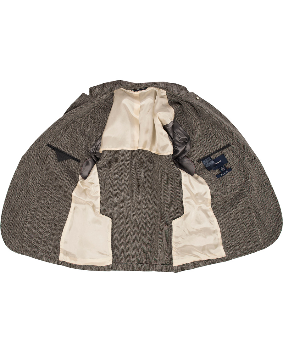 Herr | Kavajer | GANT | The Arcive Herringbone Blazer Antracite Melange