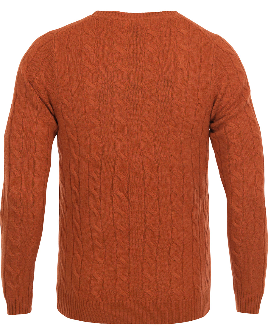 Herr | Tröjor | GANT | Lambswool Cable Crew Rust Melange