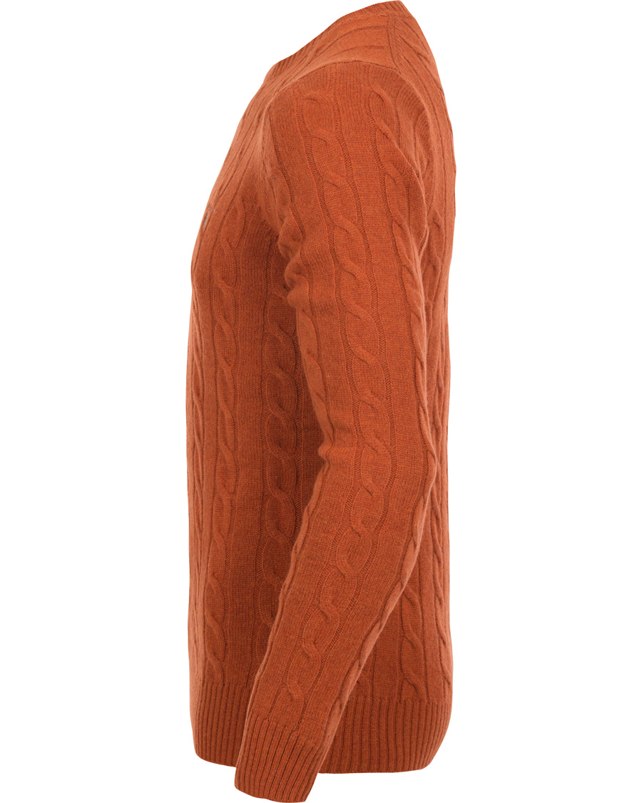 Herr | Tröjor | GANT | Lambswool Cable Crew Rust Melange