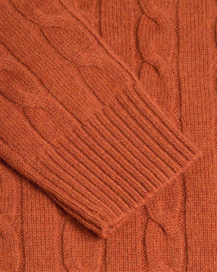 Herr | Tröjor | GANT | Lambswool Cable Crew Rust Melange