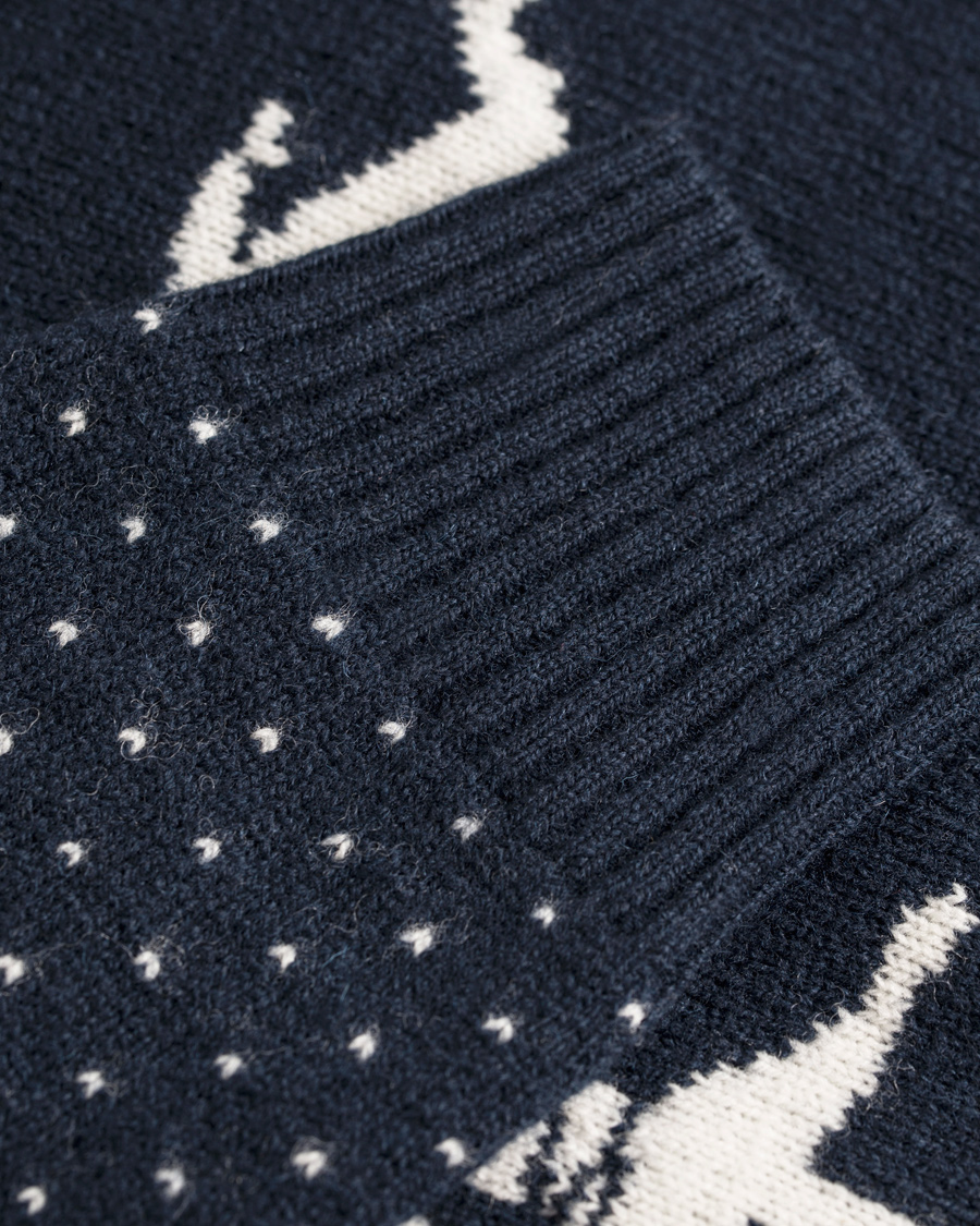 Herr | Tröjor | GANT | Snowball Lambswool Crew Evening Blue
