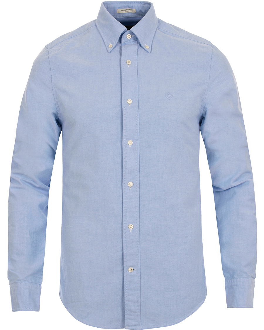 Herr | Skjortor | GANT Diamond G | The Perfect Oxford Fitted Body Shirt Capri Blue