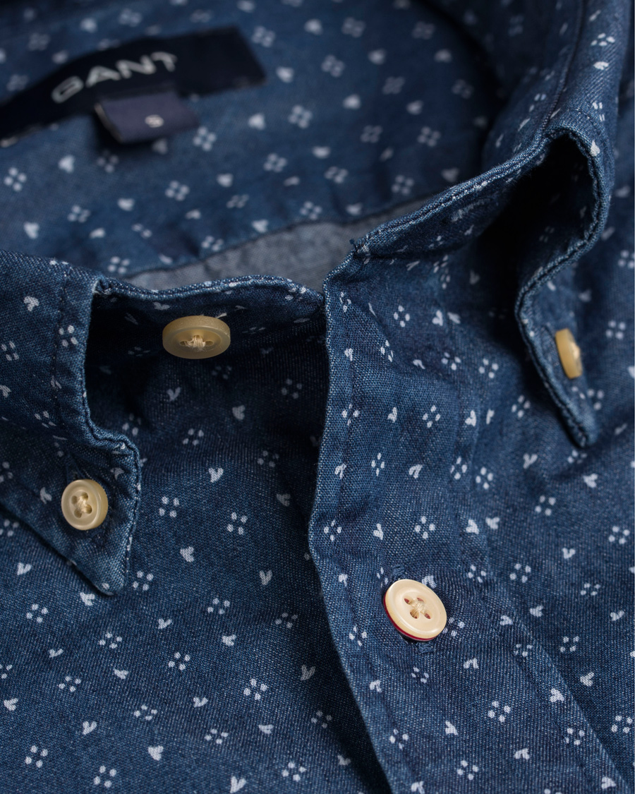 Herr | Skjortor | GANT | Manhattan Indigo Fitted Body Shirt Indigo