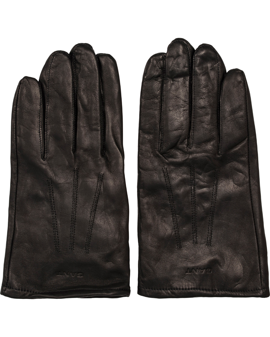 Herr | GANT Touch Screen Leather Gloves Black | GANT | Touch Screen Leather Gloves Black