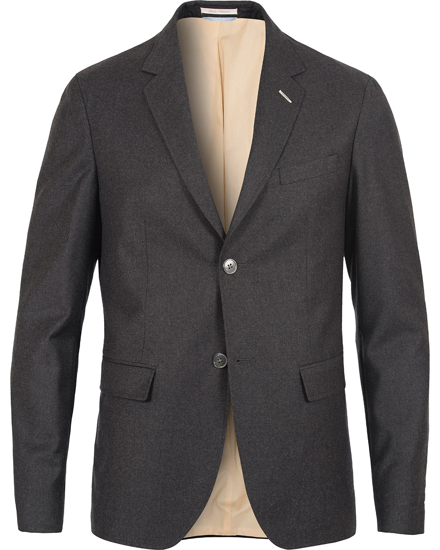 Herr | Kavajer | GANT Rugger | The Luxe Flannel Blazer Graphite Melange