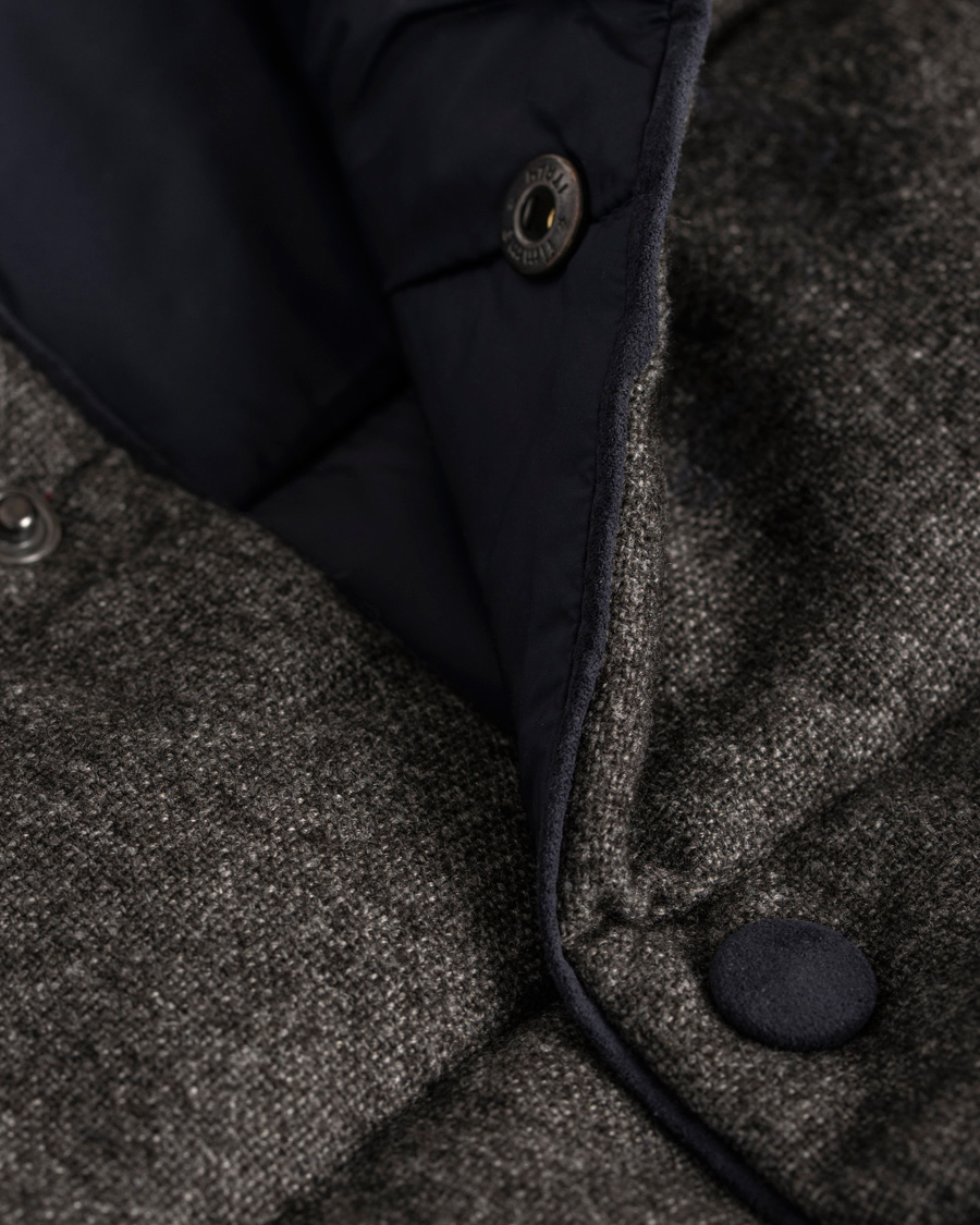 Herr | Jackor | Gran Sasso | Brushed Wool Reversible Vest Grey