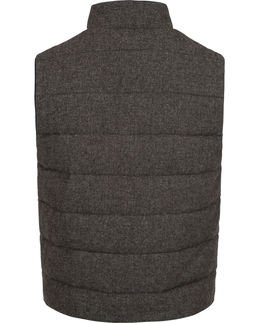 Herr | Jackor | Gran Sasso | Brushed Wool Reversible Vest Grey