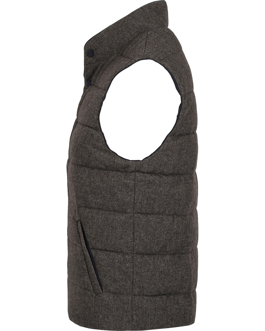 Herr | Jackor | Gran Sasso | Brushed Wool Reversible Vest Grey