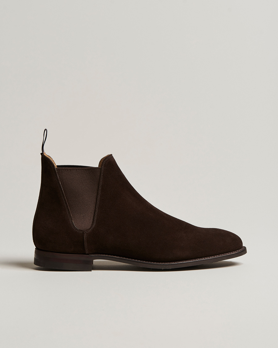 Herr | Kängor | Crockett & Jones | Chelsea 8 Boot Dark Brown Suede