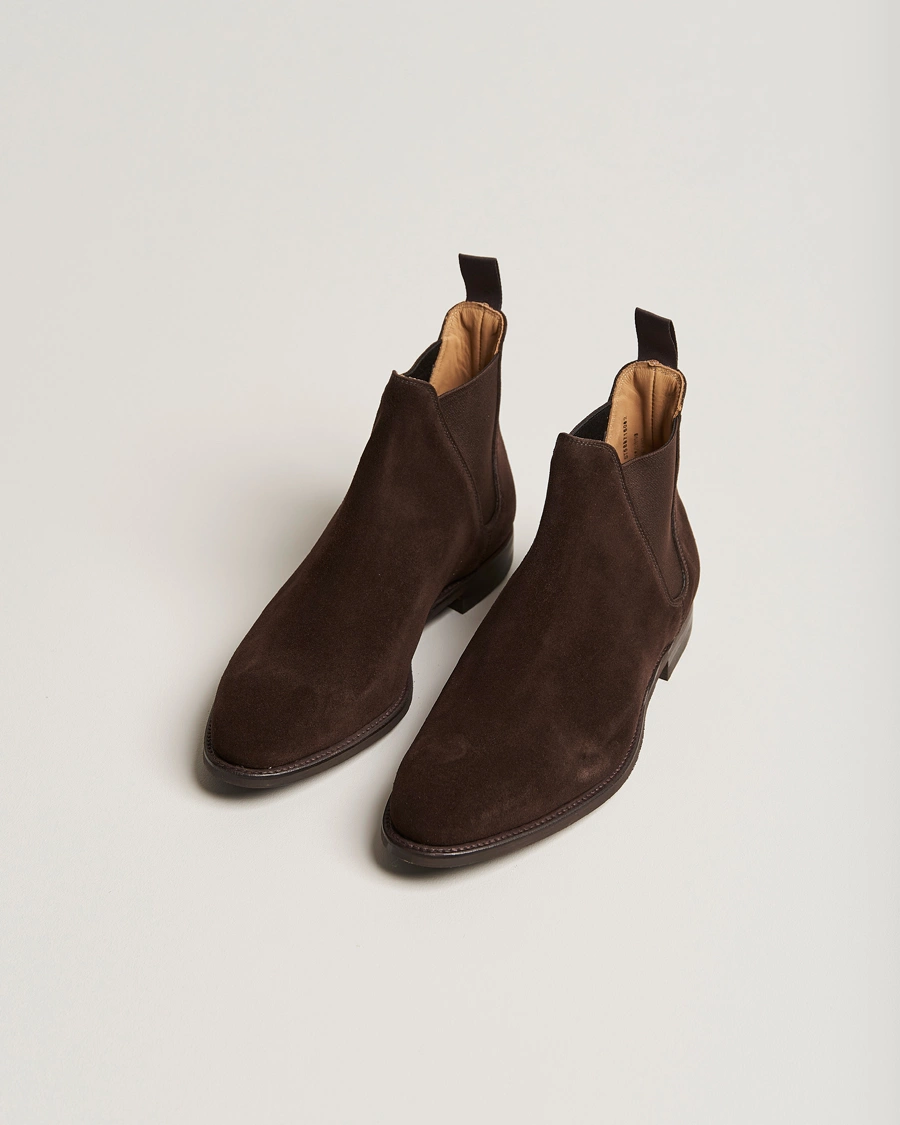 Herr | Vinterskor | Crockett & Jones | Chelsea 8 Boot Dark Brown Suede