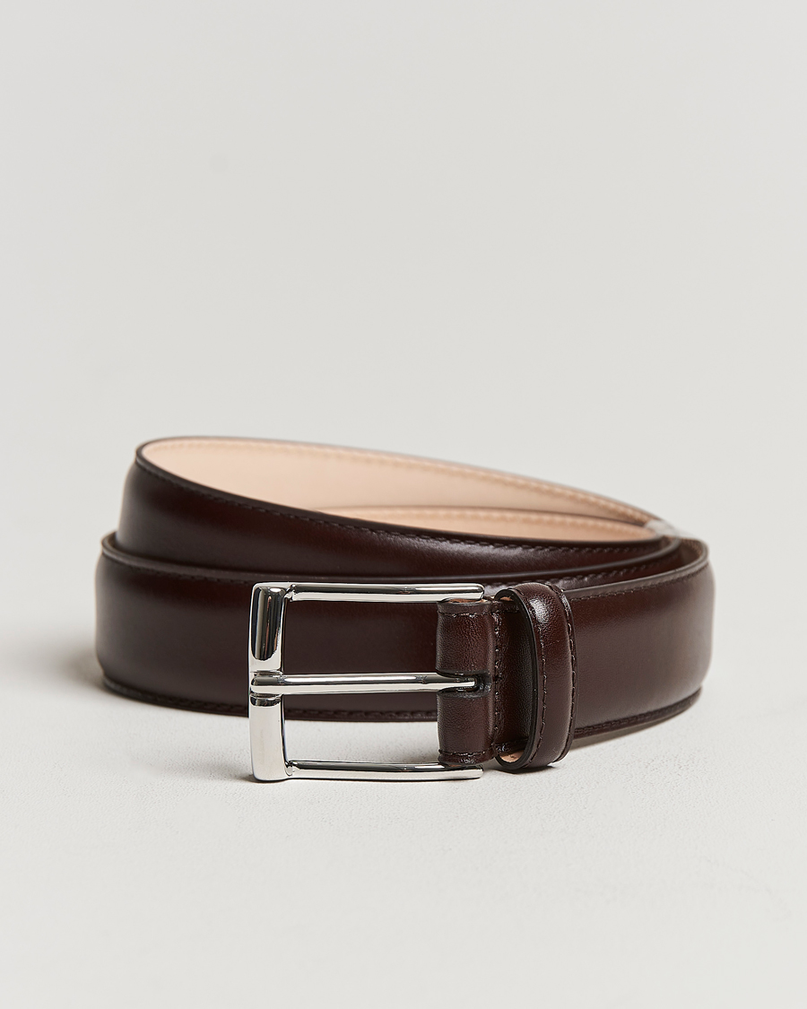 Herr | Bälten | Crockett & Jones | Belt 3,2 cm Dark Brown Calf